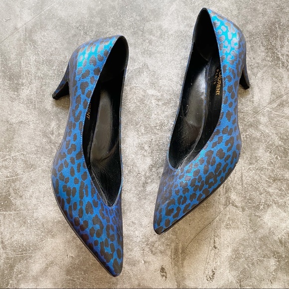 blue leopard heels